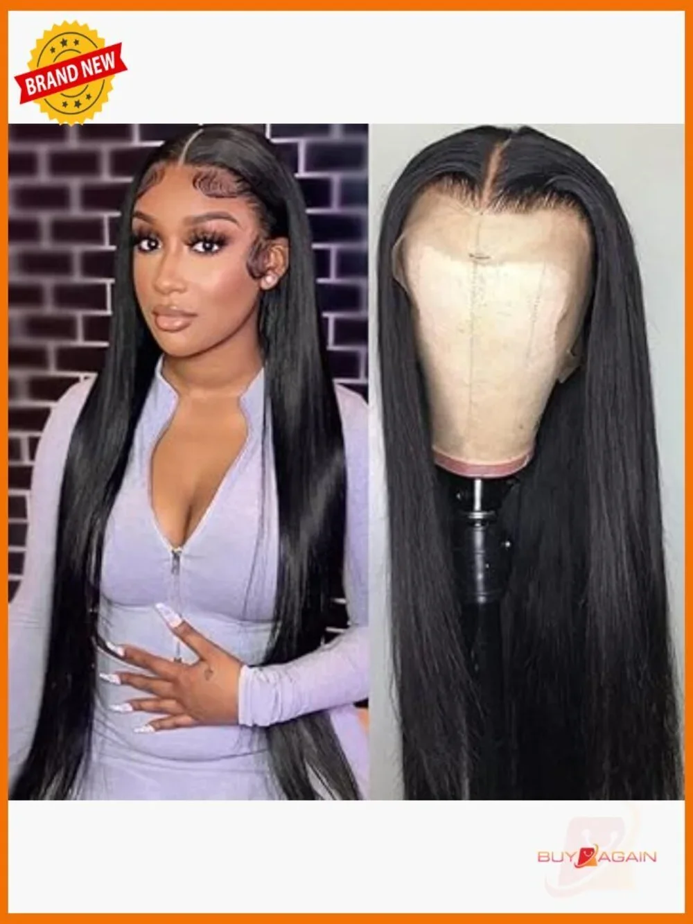 30 Inch Straight Lace Front Wig HD Transparent Lace 180 Density Pre Plucked